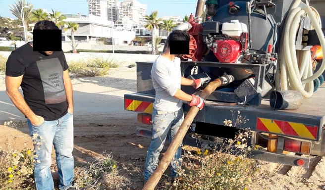 רוקן ביובית לבור ביוב עירוני ונתפס